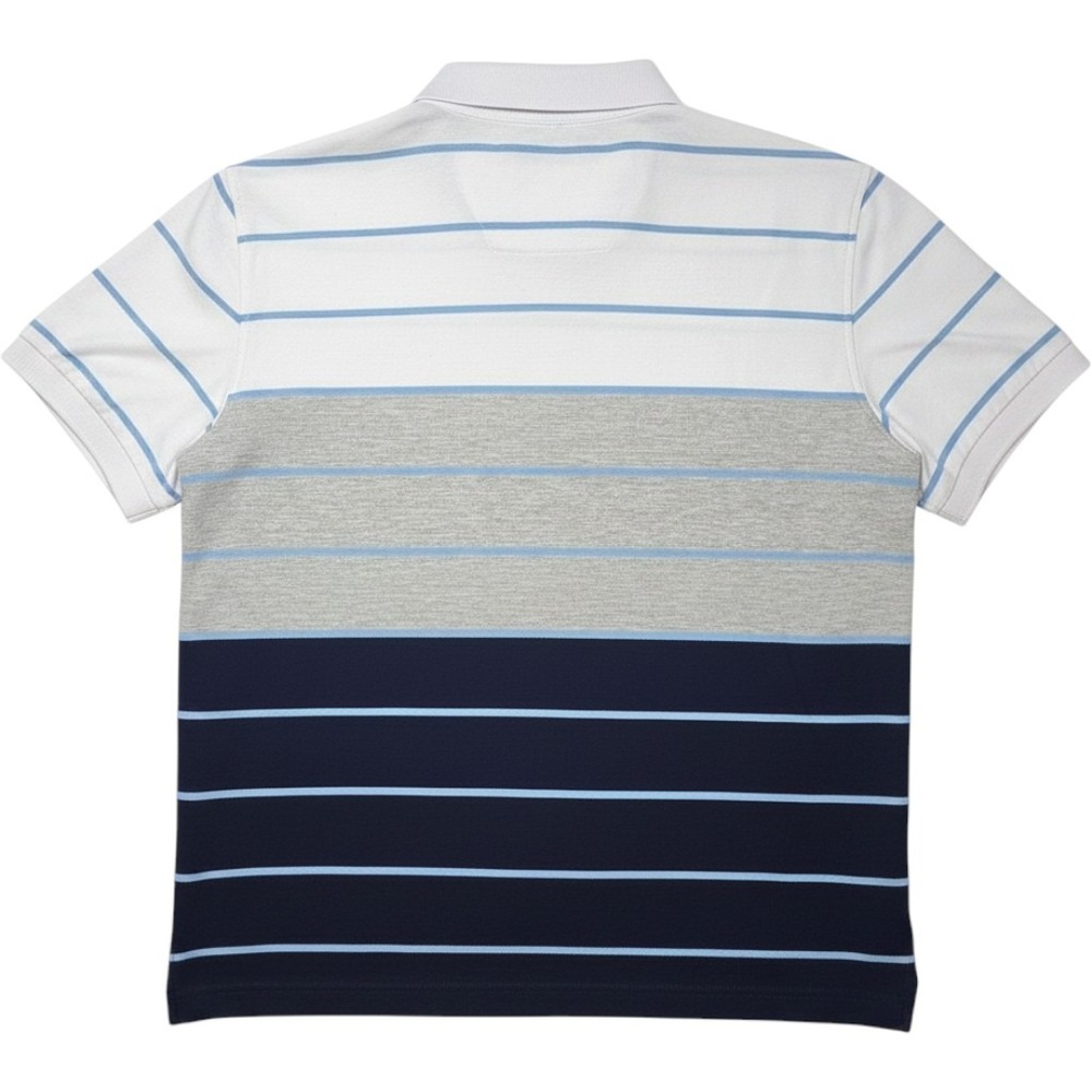 Nautica Mens Performance Deck Shirt Classic Fit Striped Colorblock Polo Large - Picture 2 of 12
